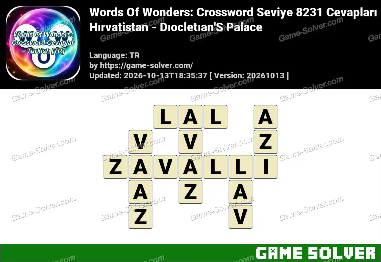 Words Of Wonders: Crossword Seviye 8231 Cevapları – Hırvatistan – Dıocletıan’S Palace